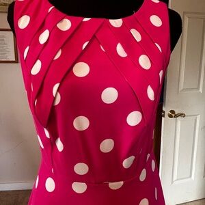 Signature Studio Hot Pink Polka Dot Midi Dress